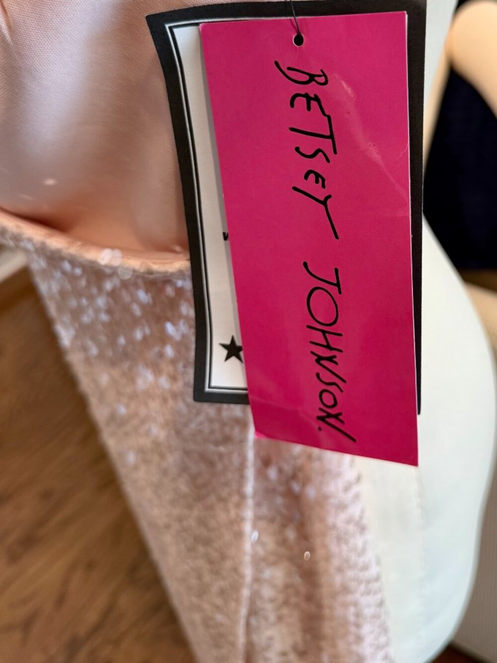 Betsey Johnson Blush/Rose Gold Sequin Wrap Dress - Size 12 - New With Tags - Picture 5 of 8